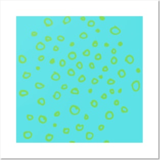 Abstract boho green bubble pattern Posters and Art